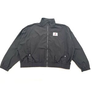 Jordan Women's Flight Cropped Windbreaker Zip Up Woven Jacket Size XXL Black